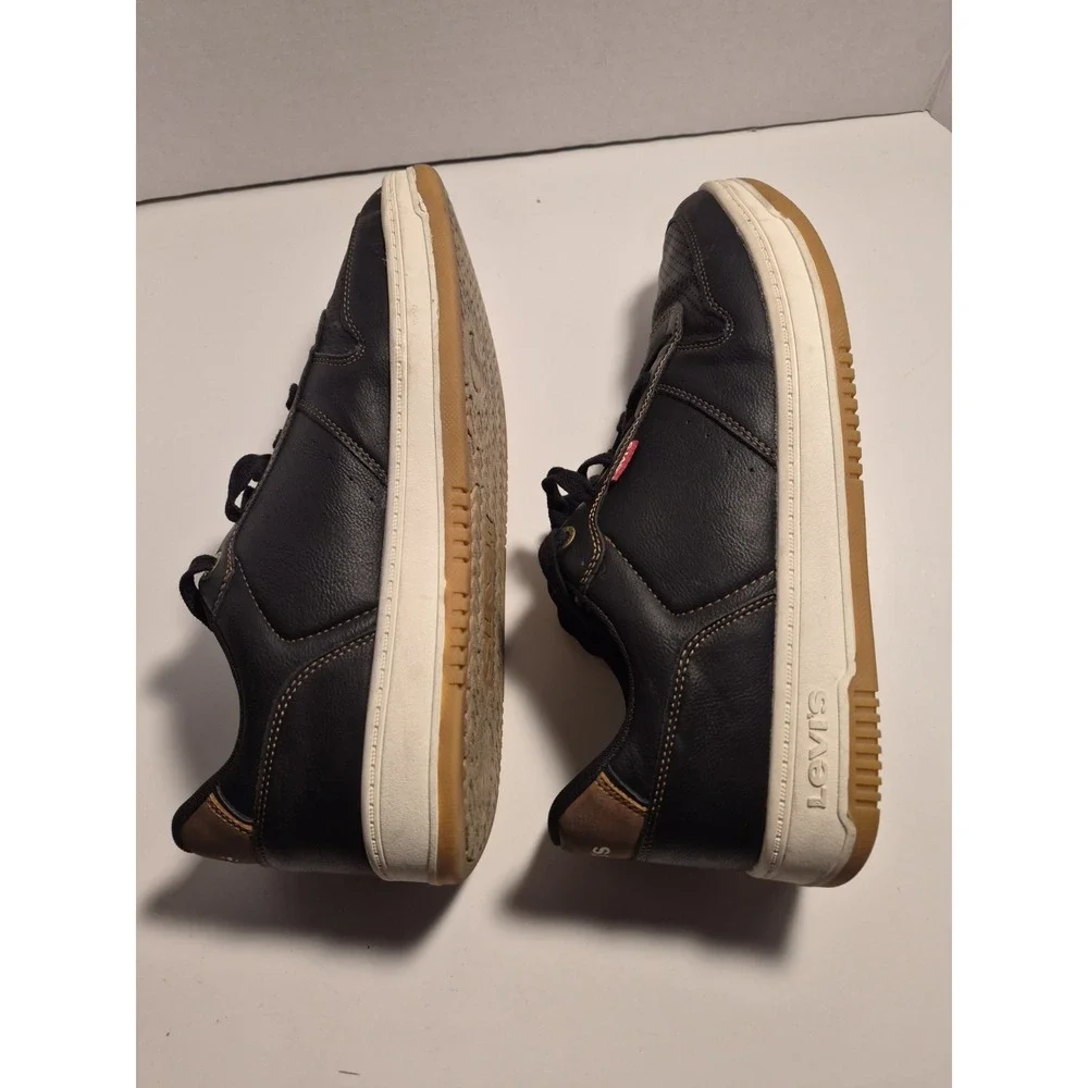 Levi's Men's Munro Faux-Leather Sneakers Black‎ Size 10M LV706728 Low Top Retro